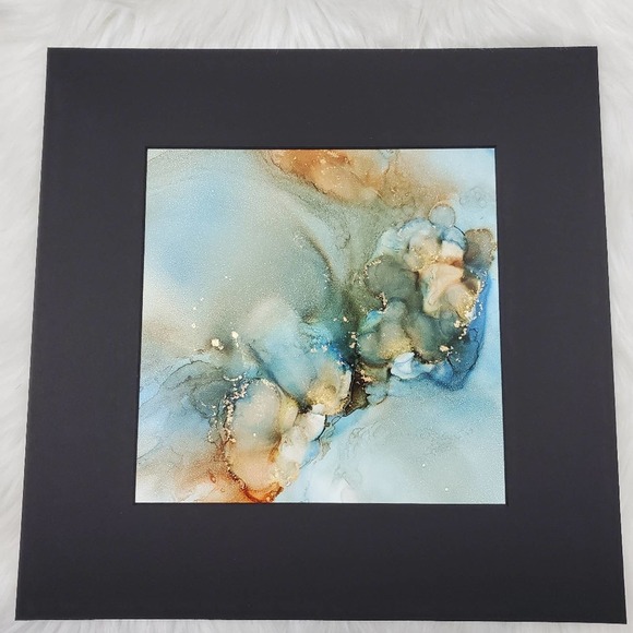 Original Alcohol Ink on Grafix & Matted in Black - Picture 2 of 4